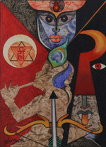 'Positive Energy' - Signed Expressionist Warm-Toned Acrylic on Canvas Painting