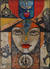 'Draupadi' - Pintura draupadi acrílica tradicional expresionista firmada