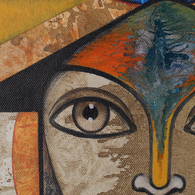 'Draupadi' - Signed Expressionist Traditional Acrylic Draupadi Painting