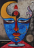 'Kushmanda Devi' - Signed Expressionist Traditional Acrylic Kushmanda Painting