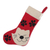 Wool felt stocking, 'Feline Eve' - Handcrafted Cat-Themed Red and White Wool Felt Stocking thumbail