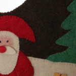 Wool felt tree skirt, 'Playful Santa' - Handcrafted Santa-Themed Wool Felt Tree Skirt from India