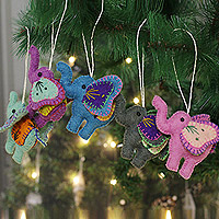 Wool felt ornaments, Sweet Giants (set of 5)