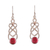 Garnet dangle earrings, 'Passionate Twists' - Polished Natural Garnet Dangle Earrings from India