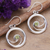 Peridot dangle earrings, 'Gleaming Glory' - Modern Polished Round Natural Peridot Dangle Earrings