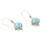 aretes colgantes Larimar - Pendientes colgantes de larimar natural clásicos pulidos de la India