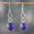 Lapis lazuli dangle earrings, 'Royal Destiny' - Polished Sterling Silver and Lapis Lazuli Dangle Earrings