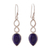 Lapis lazuli dangle earrings, 'Royal Destiny' - Polished Sterling Silver and Lapis Lazuli Dangle Earrings