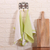 Paños de cocina de algodón (juego de algodón 2) - Juego de 2 toallas de cocina de verde y blanco tejidas a mano