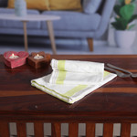 Cotton dish towels, 'Green Taste' (set of 2) - Set of 2 Handwoven Green and White Cotton Dish Towels