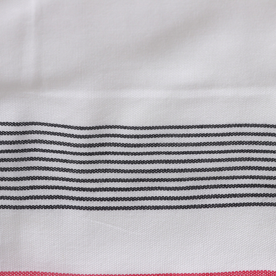 Cotton dish towels, 'Stripes of Elegance' (set of 3) - Set of 3 Teal, Red and Yellow Striped Cotton Dish Towels