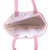 Baumwoll-Einkaufstasche - Rosa-weiße Siebdruck-Tragetasche aus Baumwolle mit geometrischem Motiv