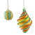 Eco-friendly holiday ornaments, 'Christmas Spell' (set of 2) - Eco-Friendly Painted Recycled Paper Ornaments (Set of 2)