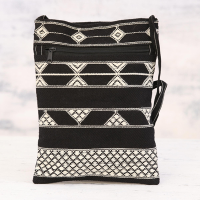 Curated gift set, 'Black and White' - Black & White Shawl Sling Bag Toiletry Case Curated Gift Set