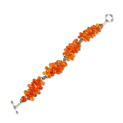 Curated gift set, 'Sunset Extravagance' - Curated Gift Set with Carnelian Necklace Earrings & Bracelet