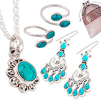 Curated gift set, 'Celestial Wish' - Recon and Composite Turquoise jewellery Curated Gift Set