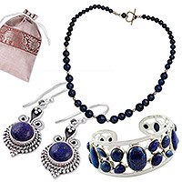 Conjunto de regalo curado, 'Ethereal Muse' - Conjunto de regalo curado de joyería de plata de ley y lapislázuli