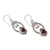 Garnet dangle earrings, 'Passion Manor' - Classic Natural Garnet and Sterling Silver Dangle Earrings