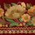 Wollschal - Handgewebter, mit Blumenmuster bestickter Beerenschal aus Wolle und Viskose