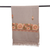 Wollschal - Mit Blumenmuster handgewebter Schal aus Wolle und Rayon in Taupe mit Stickerei