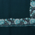 Wollschal - Blumenbestickter Schal aus Wolle und Viskose in Blaugrüntönen