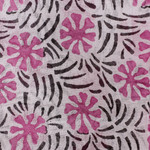 Block-printed cotton scarf, 'Dulcet Passion' - Handcrafted Block-Printed Floral Pink and White Cotton Scarf