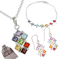 Curated gift set, 'Chakra Peace' - Sterling Silver and Gemstone Jewelry Curated Gift Set