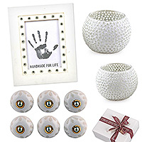 Curated gift set, 'Heaven Decor' - Handcrafted White-Toned Home Decor Curated Gift Set