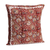 Cotton applique cushion covers, 'Russet Garden' (pair) - 2 Red Kalamkari Applique Cotton Cushion Covers from India