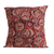 Cotton applique cushion covers, 'Royal Red' (pair) - 2 Red Kalamkari Applique Floral Cotton Cushion Covers
