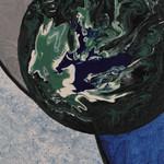 'Plant Earth' - Signed Expressionist Abstract Blue and Grey Acrylic Painting