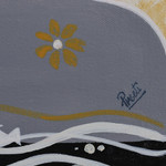 'Lieutenant' - Acrylic Portrait of Man in Uniform with Hat Birds and Fish