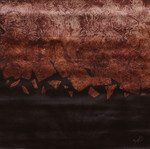 'Wonderland II' - Modern Abstract Acrylic Painting in Brown and Black Shades