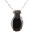 Onyx pendant necklace, 'Regal Midnight' - Polished Traditional Onyx Cabochon Pendant Necklace