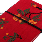 Rayon embroidered journal, 'Romantic Sonata' - Indian Handmade Floral Rayon-Embroidered Journal in Red Hues