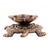 Messingskulptur „Floral Guidance“ – florale, schildkrötenförmige antike Messingskulptur aus Indien