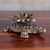 Brass sculpture, 'Leafy Guidance' - Leafy Turtle-Shaped Antiqued Brass Sculpture from India (image 2) thumbail