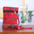 Handwoven cotton passport bag, 'Audacious Traveler' - Handwoven Poppy-Toned Colorful Passport Bag with Zipper (image 2b) thumbail