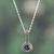 Rhodium-plated sapphire necklace, 'Sapphire Joy' - Classic One-Carat Faceted Sapphire Pendant Necklace (image 2) thumbail