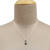 Rhodinierte Halskette mit Saphir-Anhänger - Klassische, einkarätige, facettierte Saphir-Anhänger-Halskette