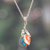 Sterling silver pendant necklace, 'Nature's Elegance' - High-Polished Leafy Composite Turquoise Pendant Necklace (image 2) thumbail