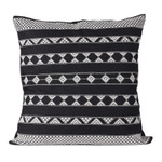 Cotton cushion covers, 'Midnight Geometry' (pair) - Patterned Black and White Cotton Cushion Covers (Pair)