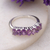 Amethyst multi-stone ring, 'Lilac Vibe' - Sterling Silver Ring with 7 Amethyst Gemstones from India (image 2) thumbail