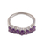 Amethyst multi-stone ring, 'Lilac Vibe' - Sterling Silver Ring with 7 Amethyst Gemstones from India (image 2b) thumbail