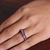 Amethyst multi-stone ring, 'Lilac Vibe' - Sterling Silver Ring with 7 Amethyst Gemstones from India