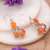 Carnelian chandelier earrings, 'Sunset Drops' - Natural Carnelian and Sterling Silver Chandelier Earrings