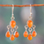 Carnelian chandelier earrings, 'Sunset Drops' - Natural Carnelian and Sterling Silver Chandelier Earrings