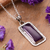 Amethyst pendant necklace, 'Purple Incantation' - Sterling Silver and Rectangular Amethyst Pendant Necklace (image 2) thumbail