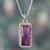 Amethyst pendant necklace, 'Purple Incantation' - Sterling Silver and Rectangular Amethyst Pendant Necklace (image 2b) thumbail