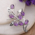 Amethyst brooch pin, 'Blossoming Wisdom' - Floral 7-Carat Amethyst and Sterling Silver Brooch Pin